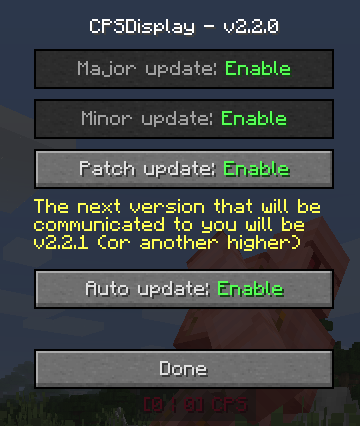 Update manager settings